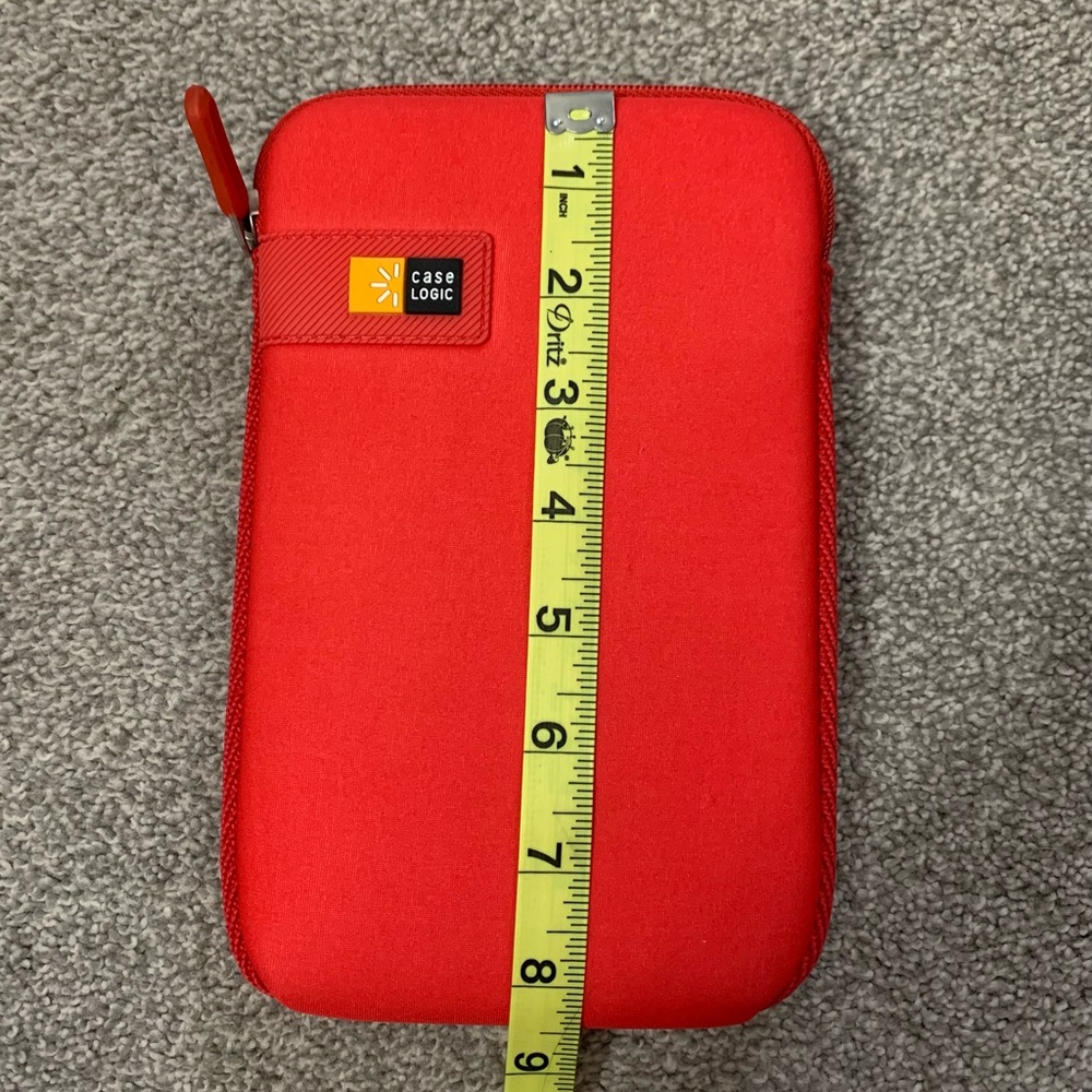 Case logic red foam zippered phone, tablet, hard drive, or eReader sleeve